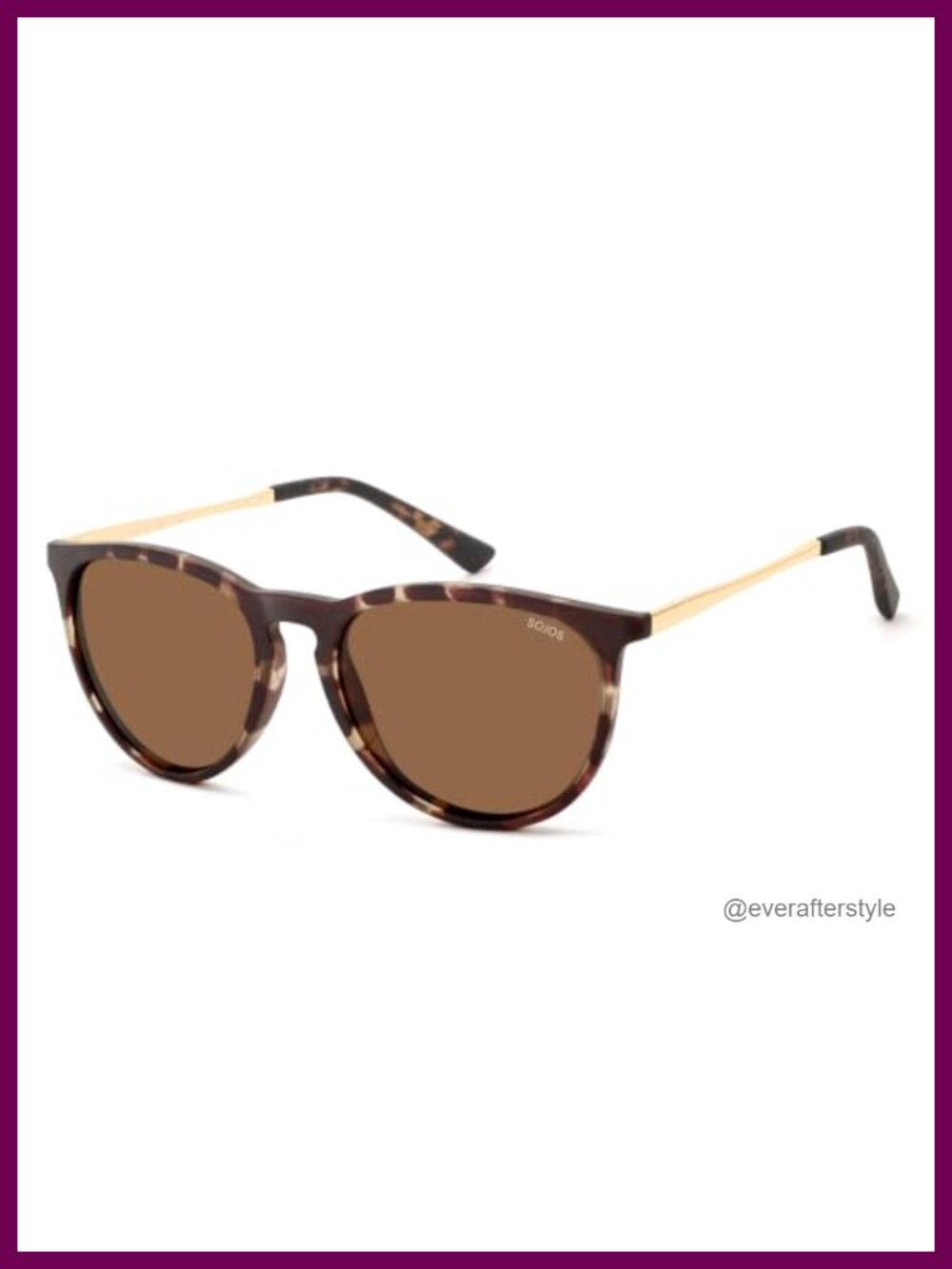 SOJOS Round Polarized Sunglasses TR90 Lightweight Frame UV400